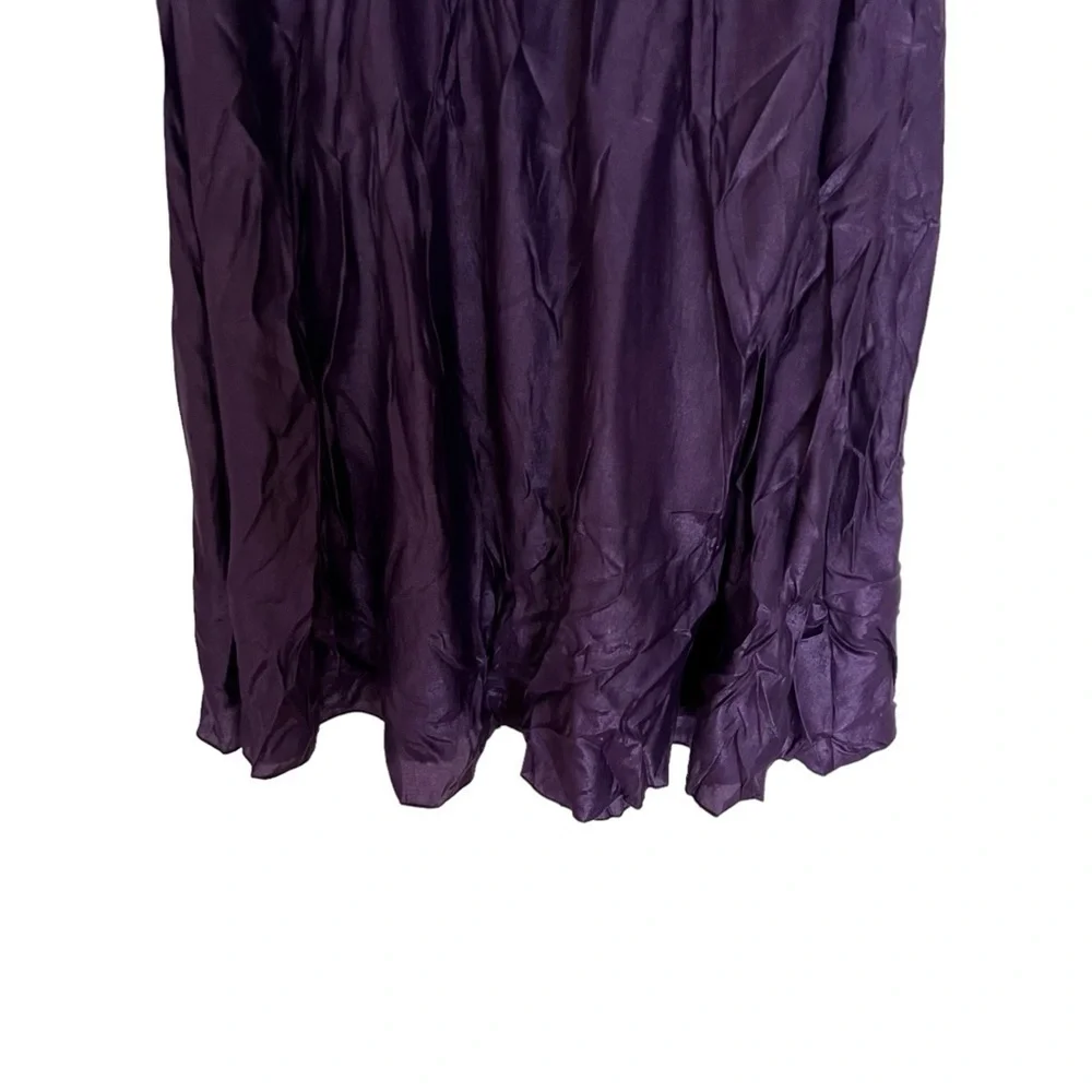 Purple Floral Sleeveless Trapeze Style Smocked Mini Dress Approx XS